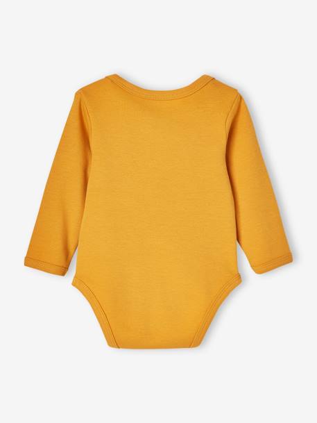Lot de 5 bodies manches longues bébé emmanchure US lot jaune épicé 7 - vertbaudet enfant 