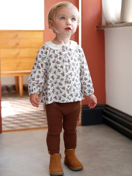 Legging en tricot bébé beige+chocolat+gris foncé chiné 4 - vertbaudet enfant 