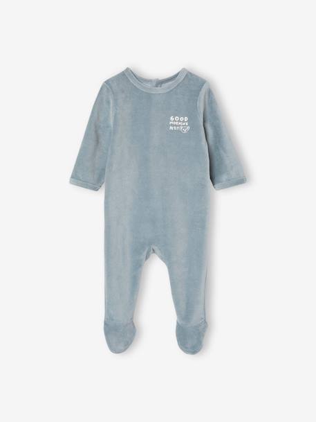 Lot de 3 pyjamas en velours bébé ouverture dos BASICS lot blush foncé+lot curcuma+lot ivoire 21 - vertbaudet enfant 