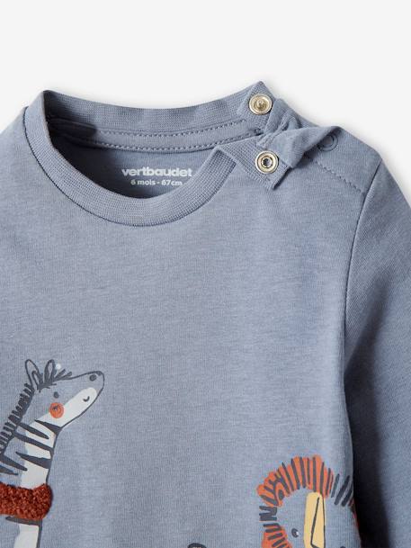 T-shirt bébé garçon animaux sauvages beige+bleu grisé 6 - vertbaudet enfant 