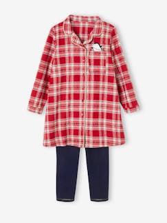 Fille-Pyjama, surpyjama-Chemise de nuit en flanelle et legging Noël fille