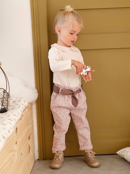 T-shirt bébé col brodé manches longues beige clair+rayé marine+rayé rouge 8 - vertbaudet enfant 