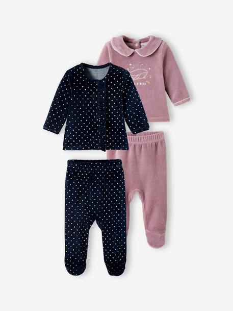 Lot de 2 pyjamas en velours bébé fille lot encre 1 - vertbaudet enfant 