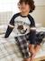 Pyjama castor garçon avec bas en flanelle BLEU FONCE 1 - vertbaudet enfant 