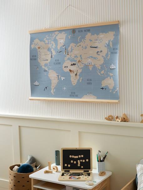 Sous-main avec carte du monde - planisphère - mappemonde