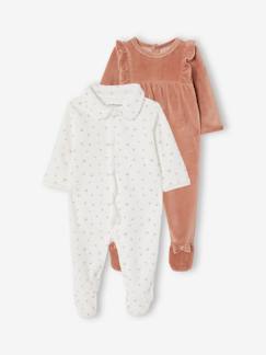 Lots de vêtements-Bébé-Pyjama, surpyjama-Lot de 2 dors-bien bébé fille en velours