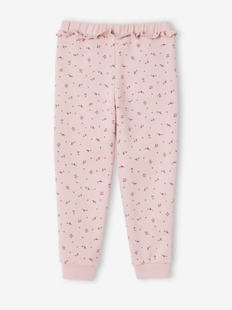 Pantalon jogging volanté fille imprimé fleurs bleu imprimé+rose 6 - vertbaudet enfant 