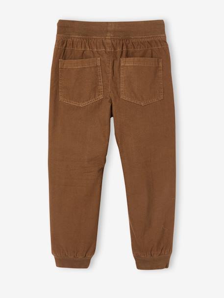 Pantalon style jogger doublé polaire garçon facile à enfiler NOISETTE 2 - vertbaudet enfant 