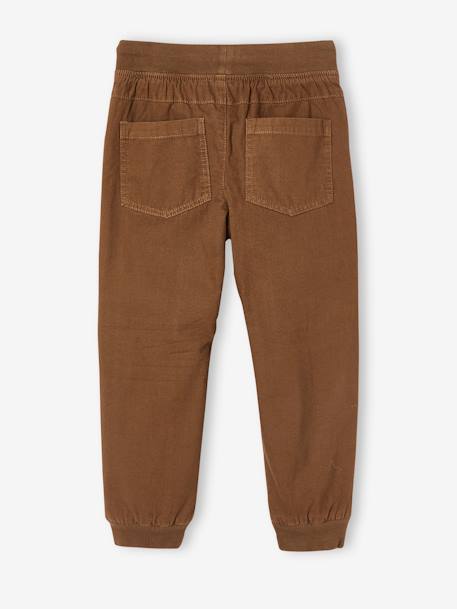 Pantalon style jogger doublé polaire garçon facile à enfiler encre+NOISETTE 15 - vertbaudet enfant 