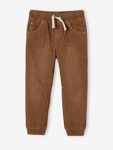 Pantalon style jogger doublé polaire garçon facile à enfiler encre+NOISETTE 13 - vertbaudet enfant 