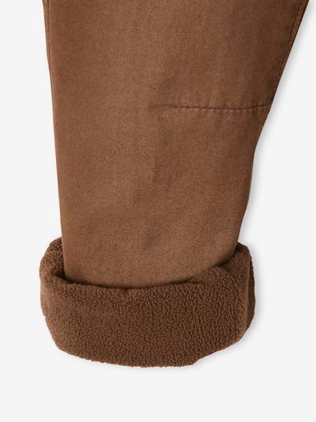 Pantalon style jogger doublé polaire garçon facile à enfiler encre+NOISETTE 17 - vertbaudet enfant 