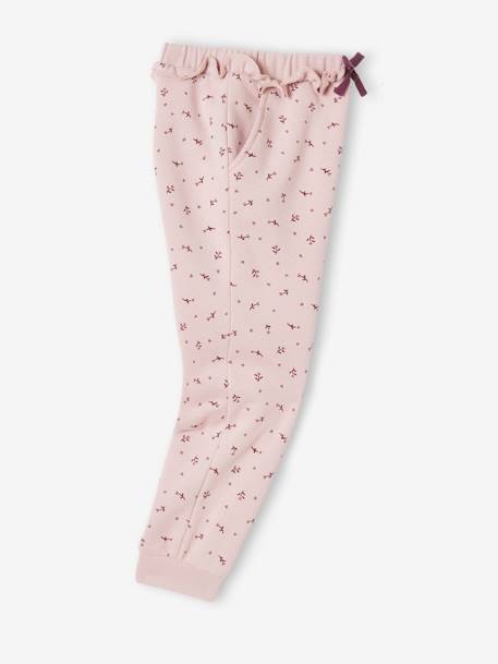 Pantalon jogging volanté fille imprimé fleurs rose 2 - vertbaudet enfant 