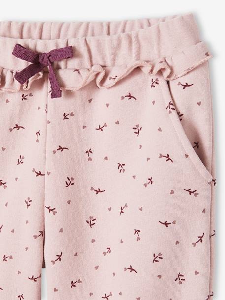 Pantalon jogging volanté fille imprimé fleurs rose 4 - vertbaudet enfant 