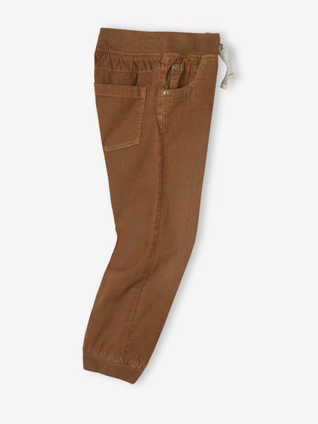 Pantalon style jogger doublé polaire garçon facile à enfiler encre+NOISETTE 14 - vertbaudet enfant 