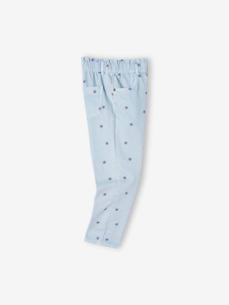 Pantalon style 'paperbag' imprimé fleurs fille beige+bleu 10 - vertbaudet enfant 