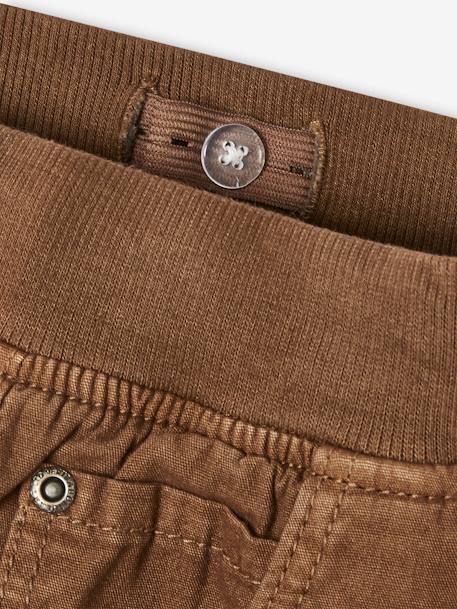 Pantalon style jogger doublé polaire garçon facile à enfiler encre+NOISETTE 16 - vertbaudet enfant 