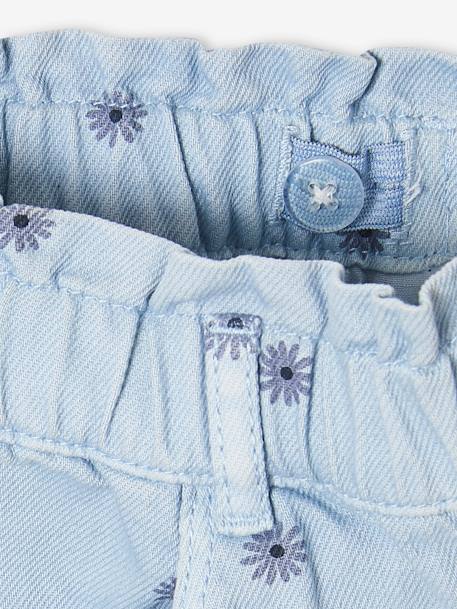 Pantalon style 'paperbag' imprimé fleurs fille beige+bleu 12 - vertbaudet enfant 