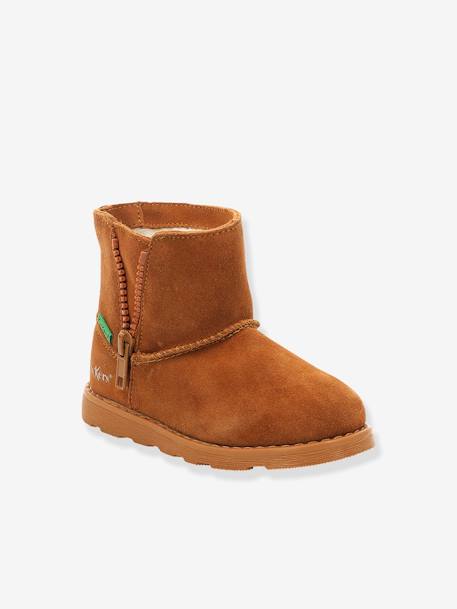Boots fourrées cuir fille Aldiza marron+noir 1 - vertbaudet enfant 