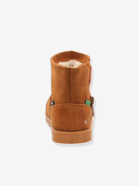 Boots fourrées cuir fille Aldiza marron+noir 5 - vertbaudet enfant 