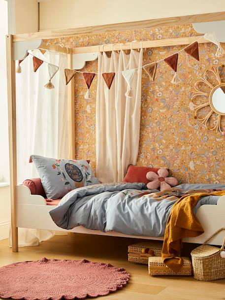 Guirlande fanions tricot BEIGE CLAIR UNI+rose poudré 2 - vertbaudet enfant 