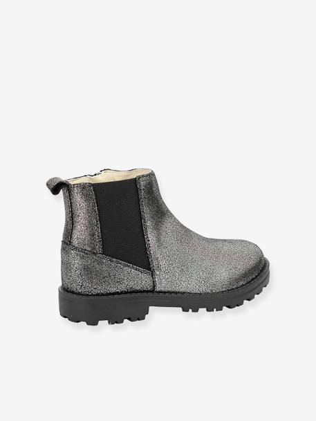 Boots cuir fille Groofit gris 2 - vertbaudet enfant 