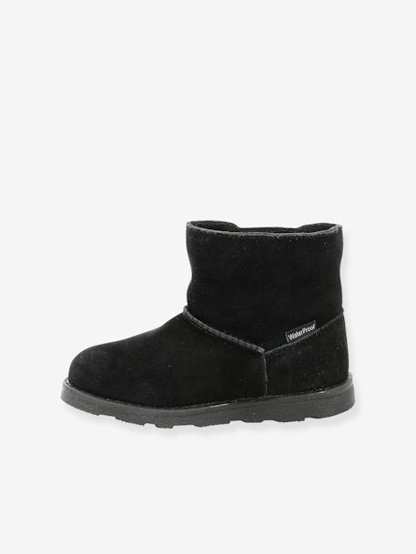 Boots fourrées cuir fille Aldiza noir 4 - vertbaudet enfant 
