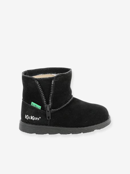 Boots fourrées cuir fille Aldiza noir 3 - vertbaudet enfant 