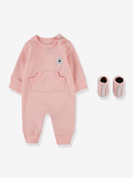 Set 2 pièces combinaison courte + chaussettes Lil Chuck rose pâle 1 - vertbaudet enfant 