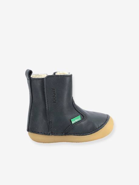 Boots fourrées cuir bébé garçon Socool Cho 1ers pas marine 7 - vertbaudet enfant 