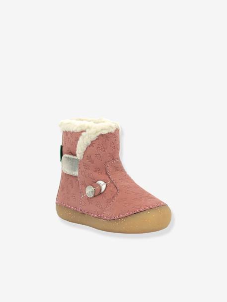 Bottillons fourrés bébé fille So Windy 1ers pas marine+rose 7 - vertbaudet enfant 