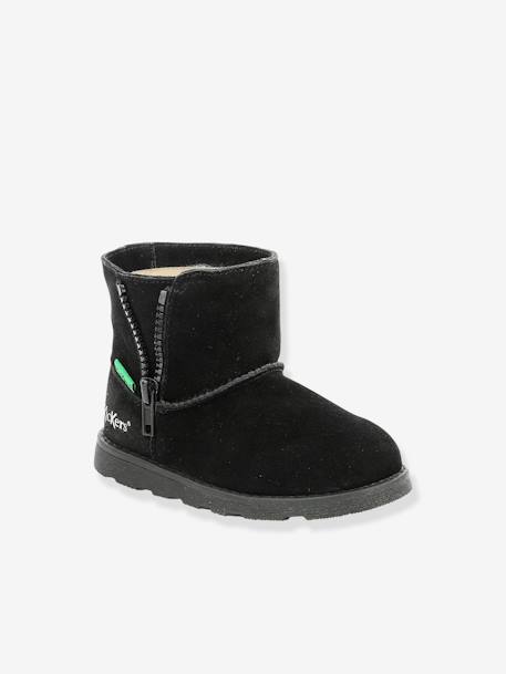 Boots fourrées cuir fille Aldiza noir 1 - vertbaudet enfant 