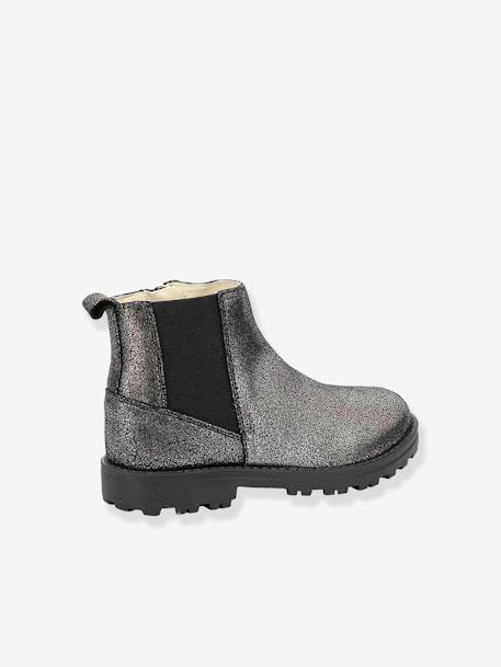 Boots cuir fille Groofit KICKERS® gris+noir 1 - vertbaudet enfant 