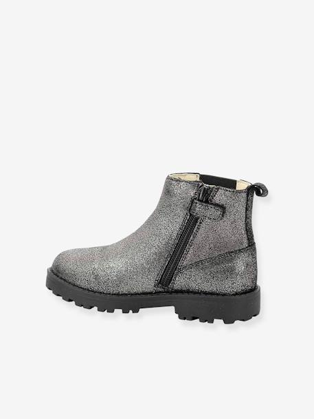 Boots cuir fille Groofit KICKERS® gris+noir 4 - vertbaudet enfant 