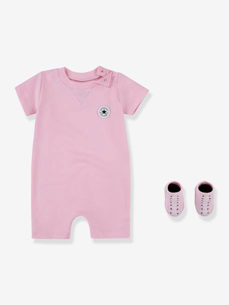 Set 2 pièces combinaison courte + chaussettes Lil Chuck CONVERSE gris+rose 4 - vertbaudet enfant 