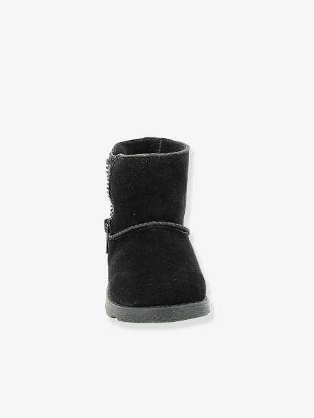 Boots fourrées cuir fille Aldiza noir 6 - vertbaudet enfant 