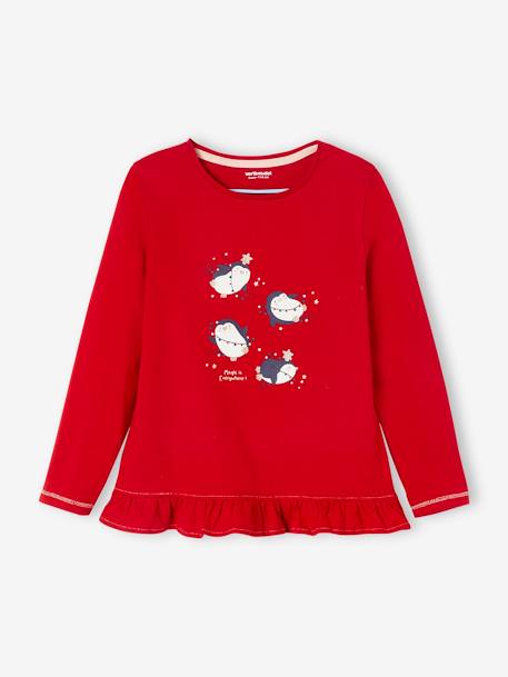 Pyjama Noël pingouins fille rouge 2 - vertbaudet enfant 