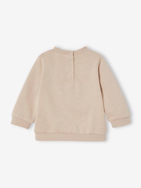 Sweat fantaisie bébé garçon beige chiné+caramel 2 - vertbaudet enfant 