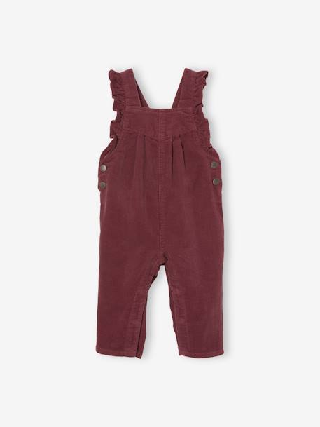 Salopette à volants bébé en velours prune+vert 1 - vertbaudet enfant 