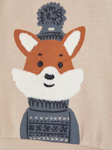 Sweat fantaisie bébé garçon beige chiné+caramel 3 - vertbaudet enfant 