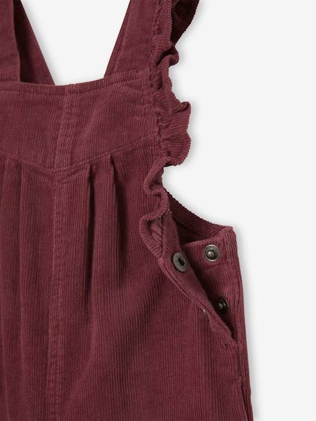 Salopette à volants bébé en velours prune+vert 3 - vertbaudet enfant 