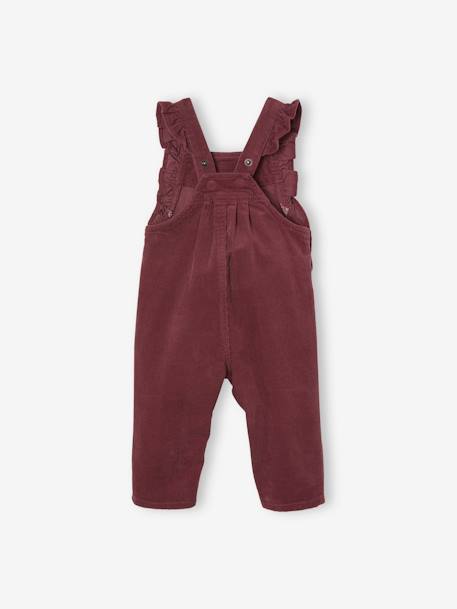 Salopette à volants bébé en velours prune+vert 2 - vertbaudet enfant 