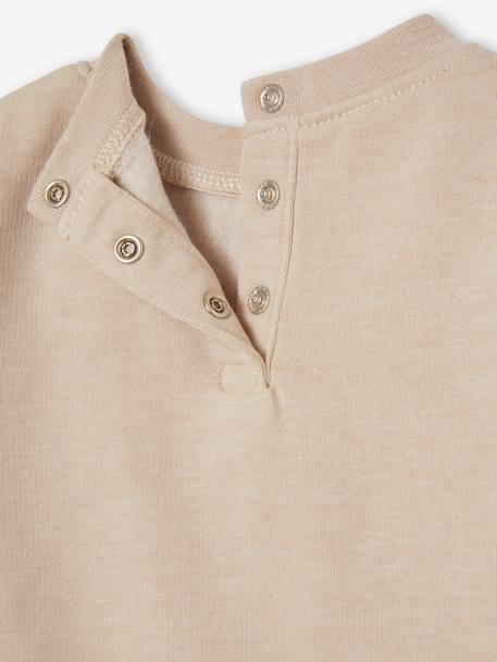 Sweat fantaisie bébé garçon beige chiné+caramel 4 - vertbaudet enfant 