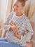 T-shirt marinière grossesse et allaitement Bleu rayé blanc 3 - vertbaudet enfant 