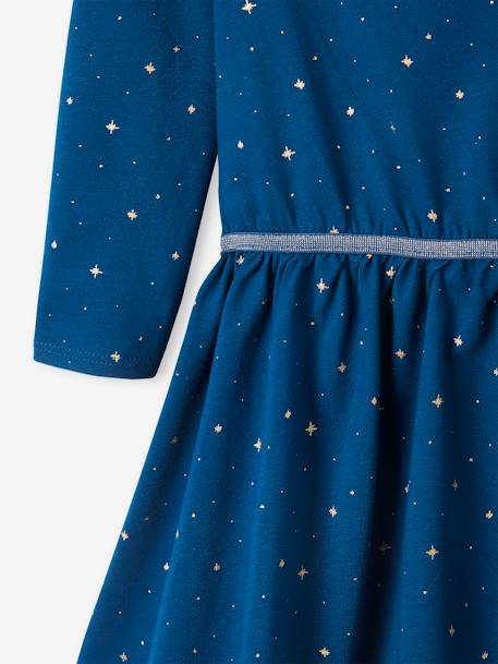 Robe fille imprimée étoiles irisées bleu canard+rouge foncé imprimé 3 - vertbaudet enfant 