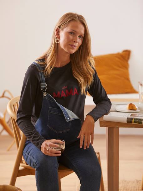 T-shirt à message grossesse et allaitement en coton bio Bleu marine 3 - vertbaudet enfant 