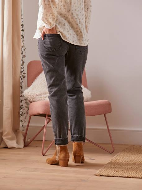 Jean de grossesse mom bandeau sans couture Denim brut+Denim stone+Gris 16 - vertbaudet enfant 