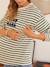T-shirt marinière grossesse et allaitement Vert rayé blanc 1 - vertbaudet enfant 