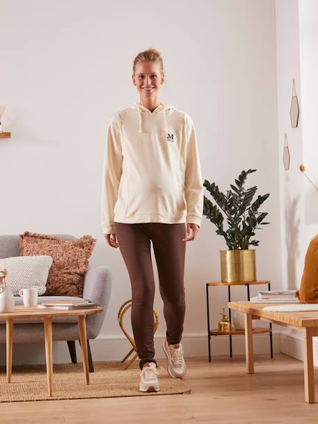 Skinny de grossesse en toile stretch Marron chocolat+noir 2 - vertbaudet enfant 