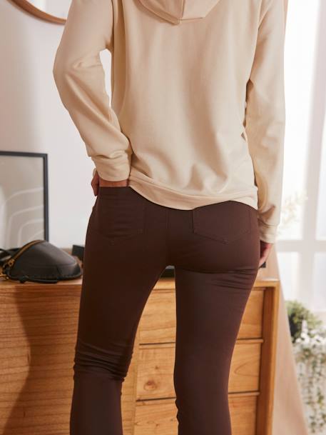 Skinny de grossesse en toile stretch Marron chocolat+noir 3 - vertbaudet enfant 