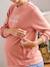 Sweat molleton à message grossesse et allaitement Gris chiné+Rose blush 8 - vertbaudet enfant 